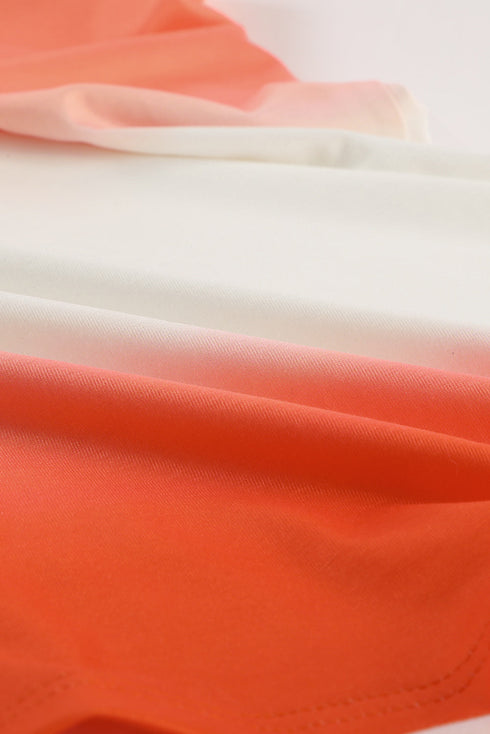 Orange Ombre Tie-Dye Sleeveless Flowy Dress